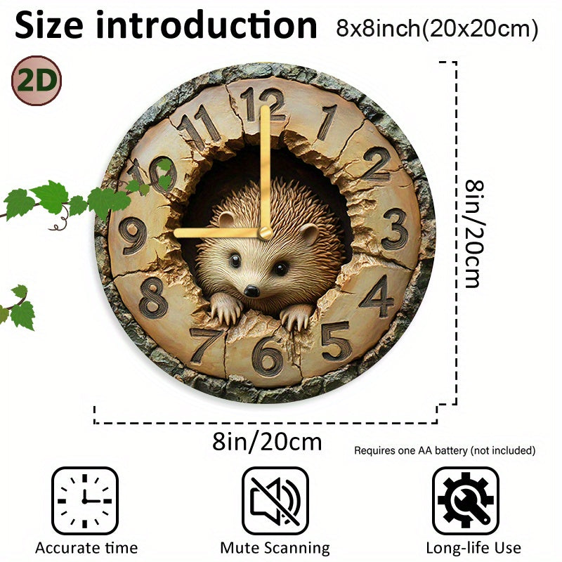 HedgeTime - Reloj de pared decorativo erizo silencioso (20 cm)