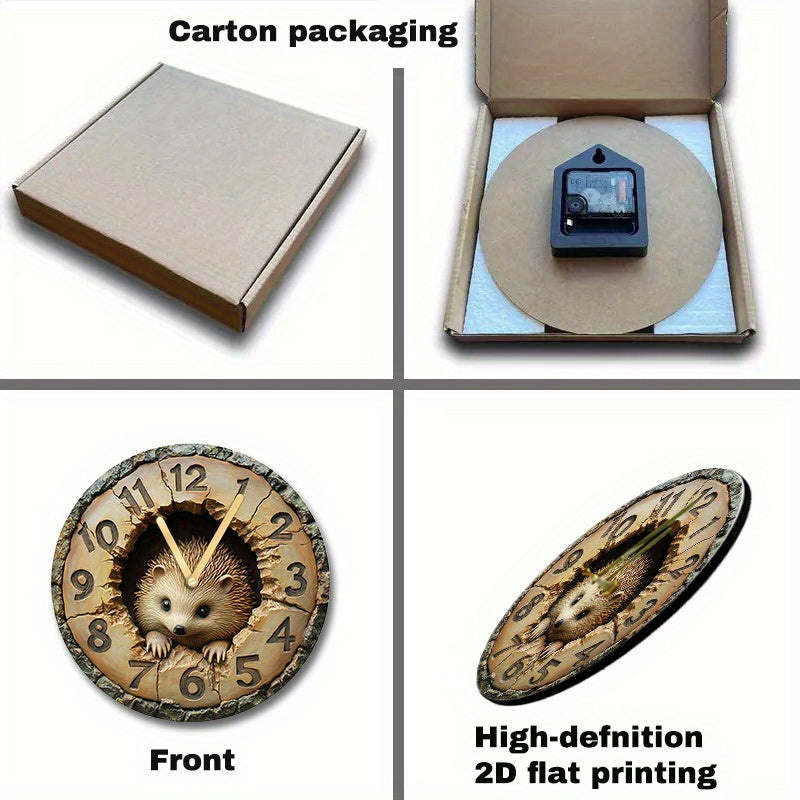 HedgeTime - Reloj de pared decorativo erizo silencioso (20 cm)