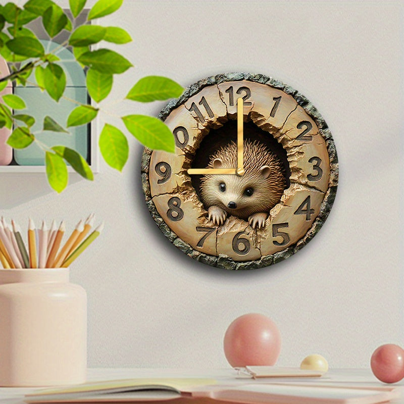 HedgeTime - Reloj de pared decorativo erizo silencioso (20 cm)