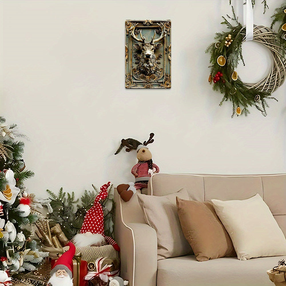 DeerPlaque - Vintage 3D Hertenkop IJzeren Muurkunst