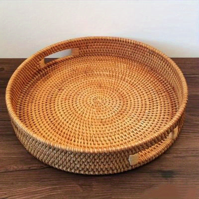 RattanServe - Vassoio Intrecciato in Rattan Naturale | Per Cucina e Sala da Pranzo