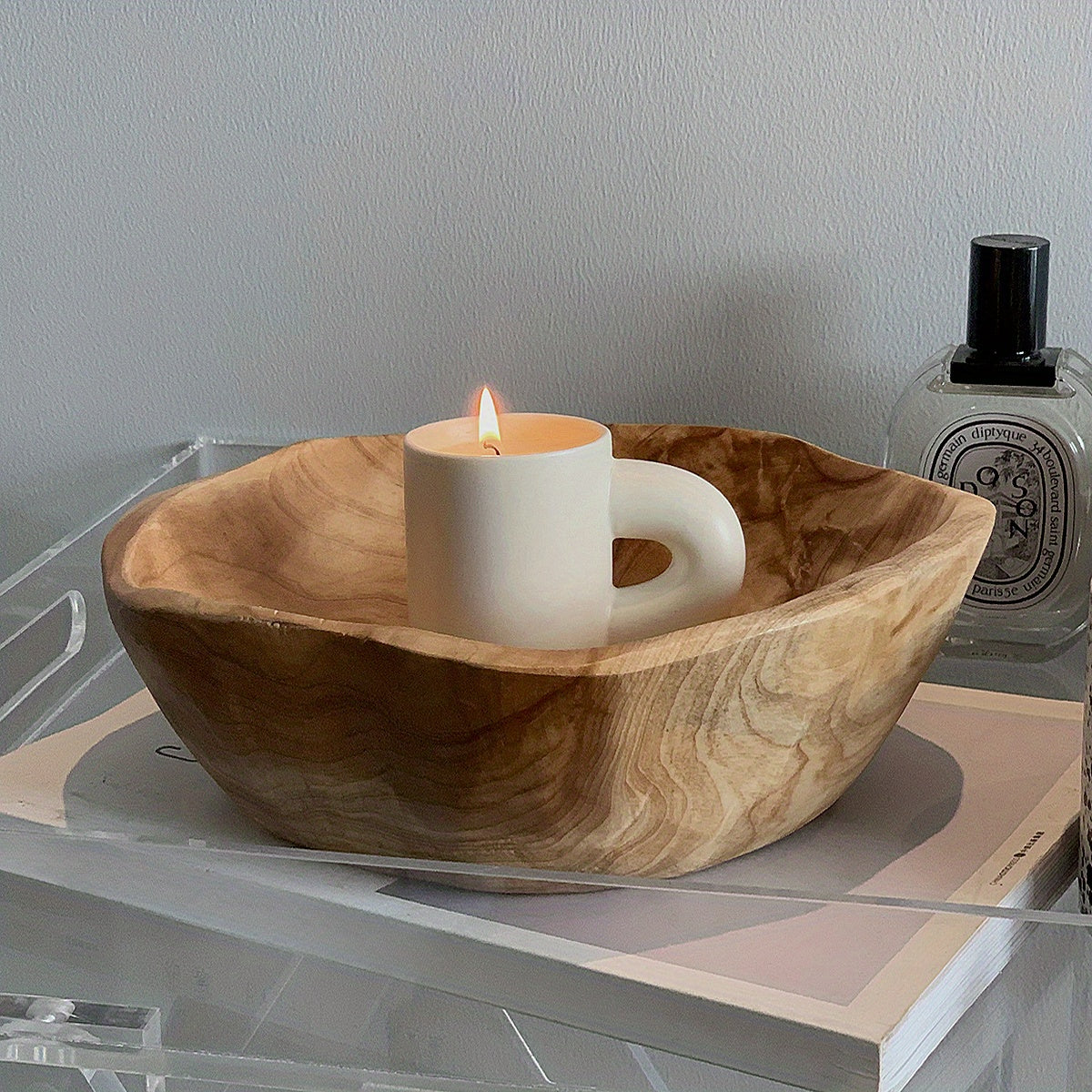 OctaWood-Fruitkom - Achthoekige Massief Houten Kom voor Thuis & Restaurant