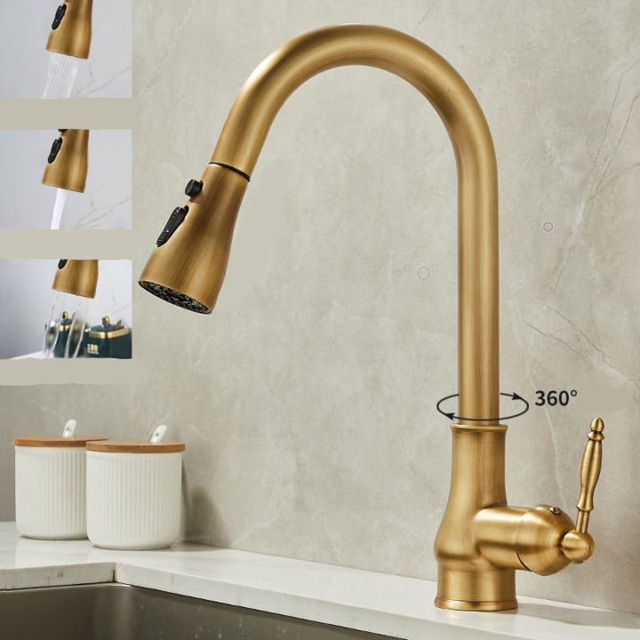 RetroFlow – Antieke Messing Keukenkraan