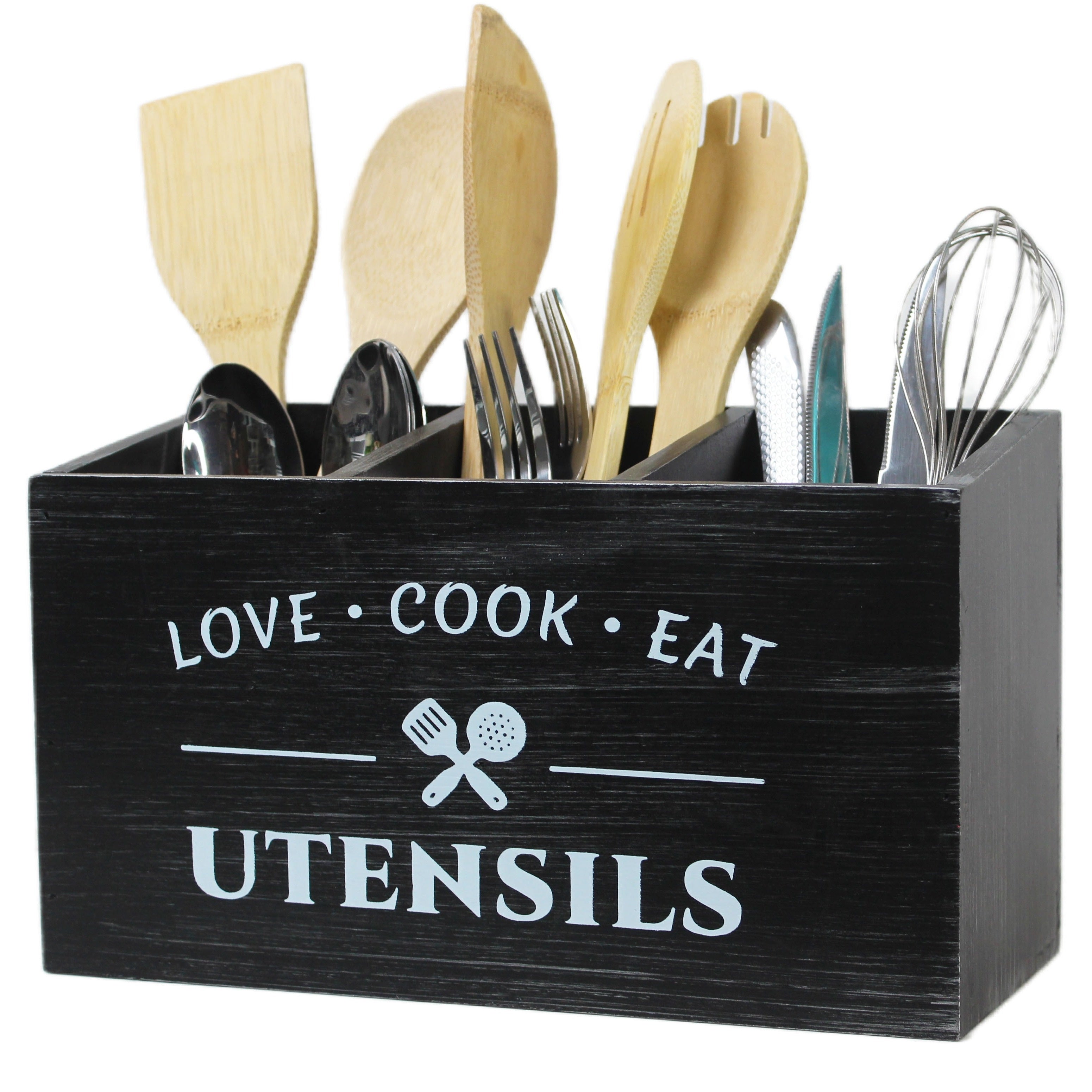 Scatola Porta Posate in Legno – Con Scomparti per Cucina, Camera da Letto e Scrivania