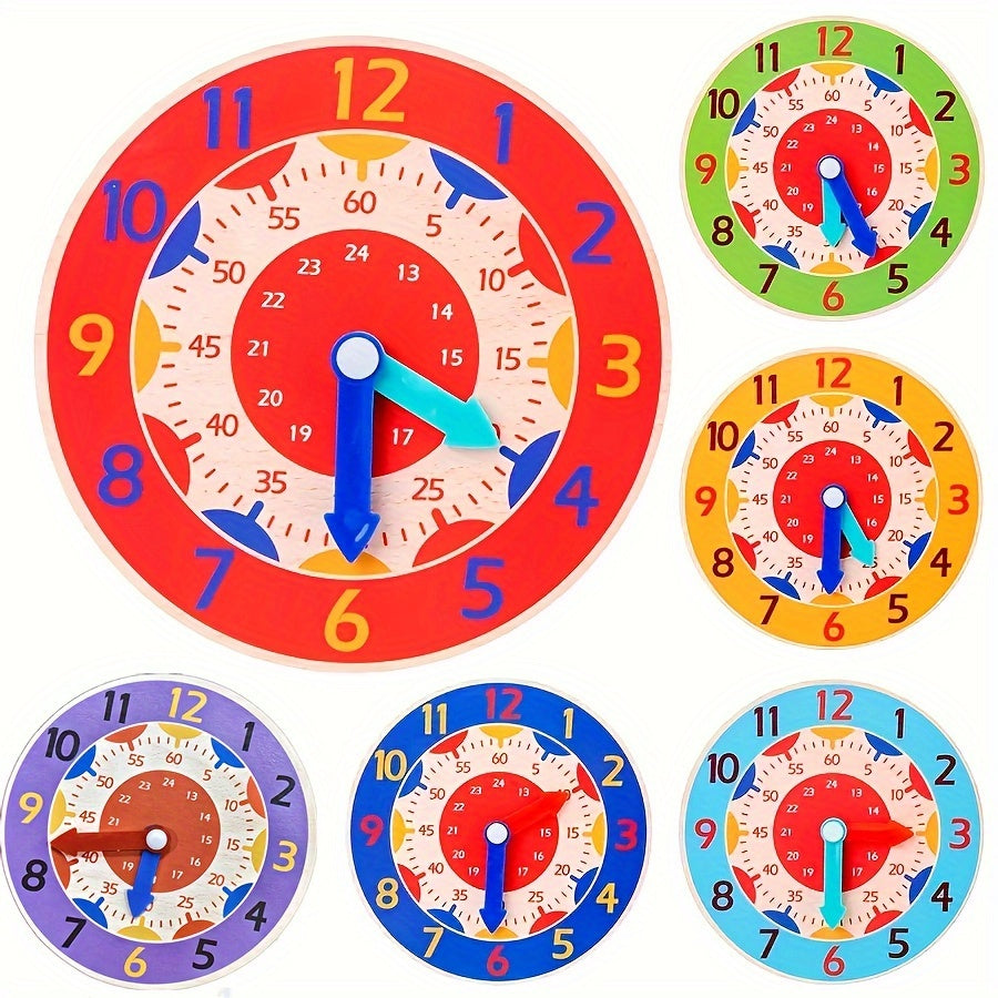 Reloj Educativo de Madera - Reloj de Juguete para Niños para Aprender la Hora, Perfecto para Regalos de Navidad y Halloween