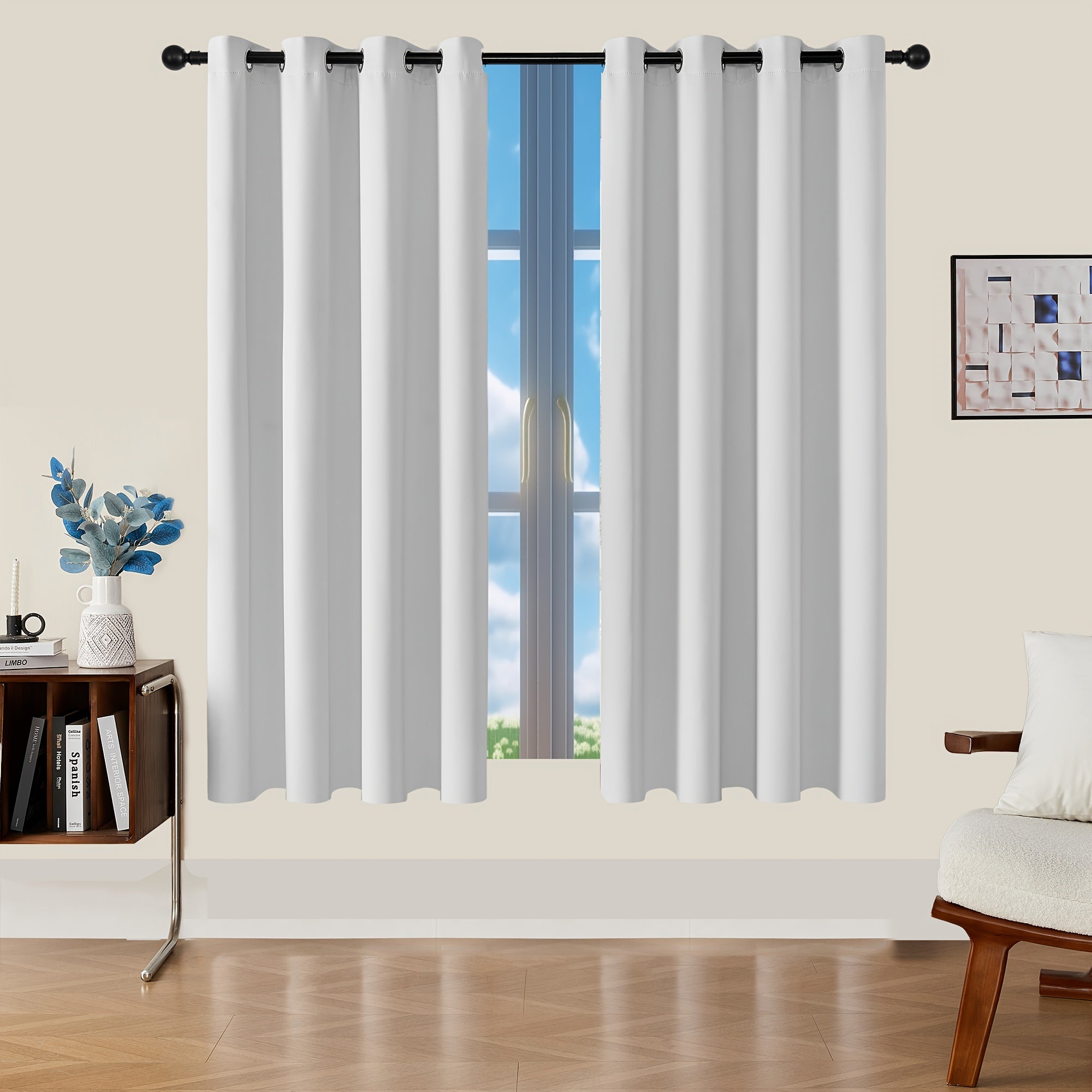 Tende Oscuranti - 2 Pezzi Tende Moderne in Poliestere con Isolamento Termico e Anelli