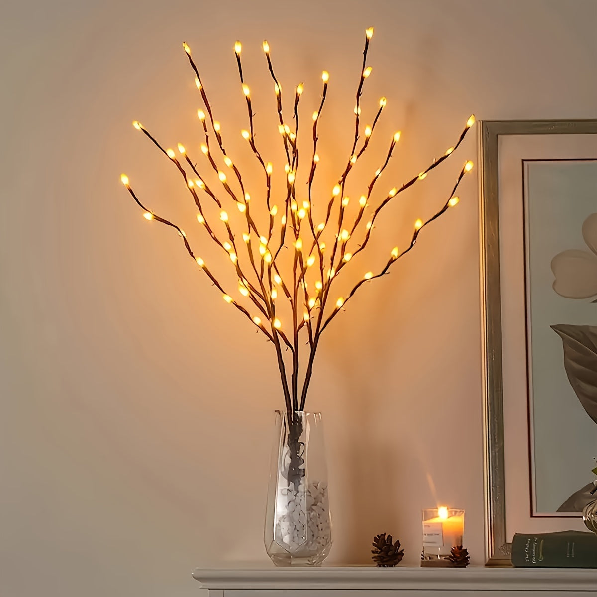 TwinkleBranch - 20 Lâmpadas LED para Tecto, Alimentadas a Pilhas, Iluminação Decorativa