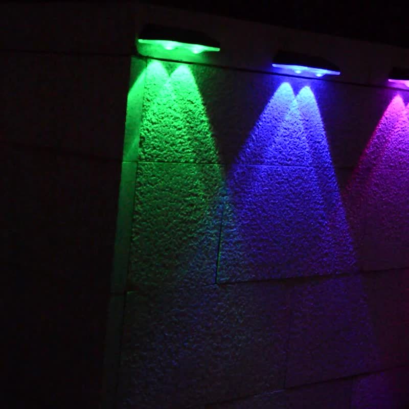 SolarShine - 2 Pieces Solar Wall Lamps with Color Change and Warm Light