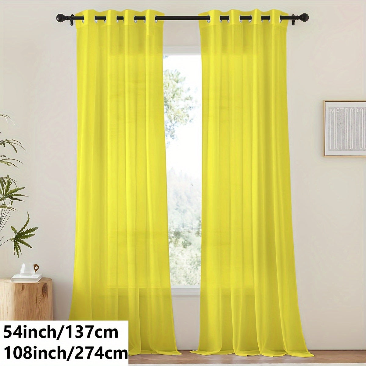 Tende in voile bianco leggero - 2 pezzi con occhielli per soggiorno e camera da letto