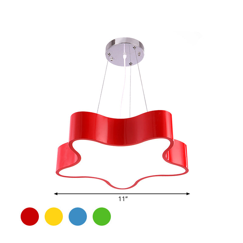 Lampada LED per bambini sospesa con paralume in acrilico a forma di stella, finitura rosso/verde/giallo