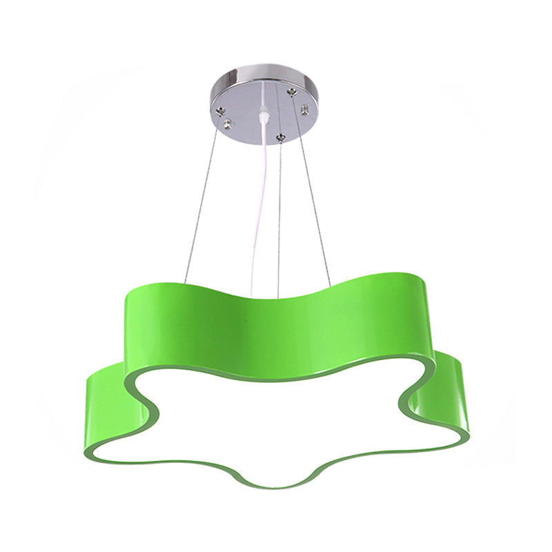 Lampada LED per bambini sospesa con paralume in acrilico a forma di stella, finitura rosso/verde/giallo
