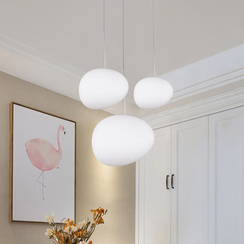 LuxeGlow - Lampada a Sospensione per Sala da Pranzo con Ciottoli Fluttuanti in Plastica di Alta Qualità con 1 Lampada