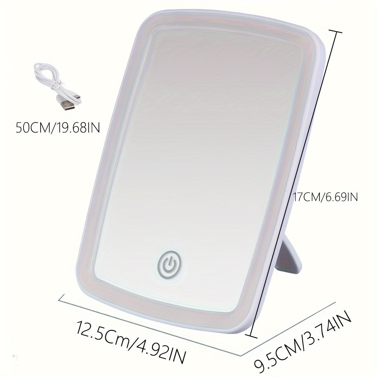 LED Make-up Spiegel met Touch Sensor - 3 Kleur Verlichtingsmodi, Instelbare Helderheid, Opvouwbaar en Oplaadbaar