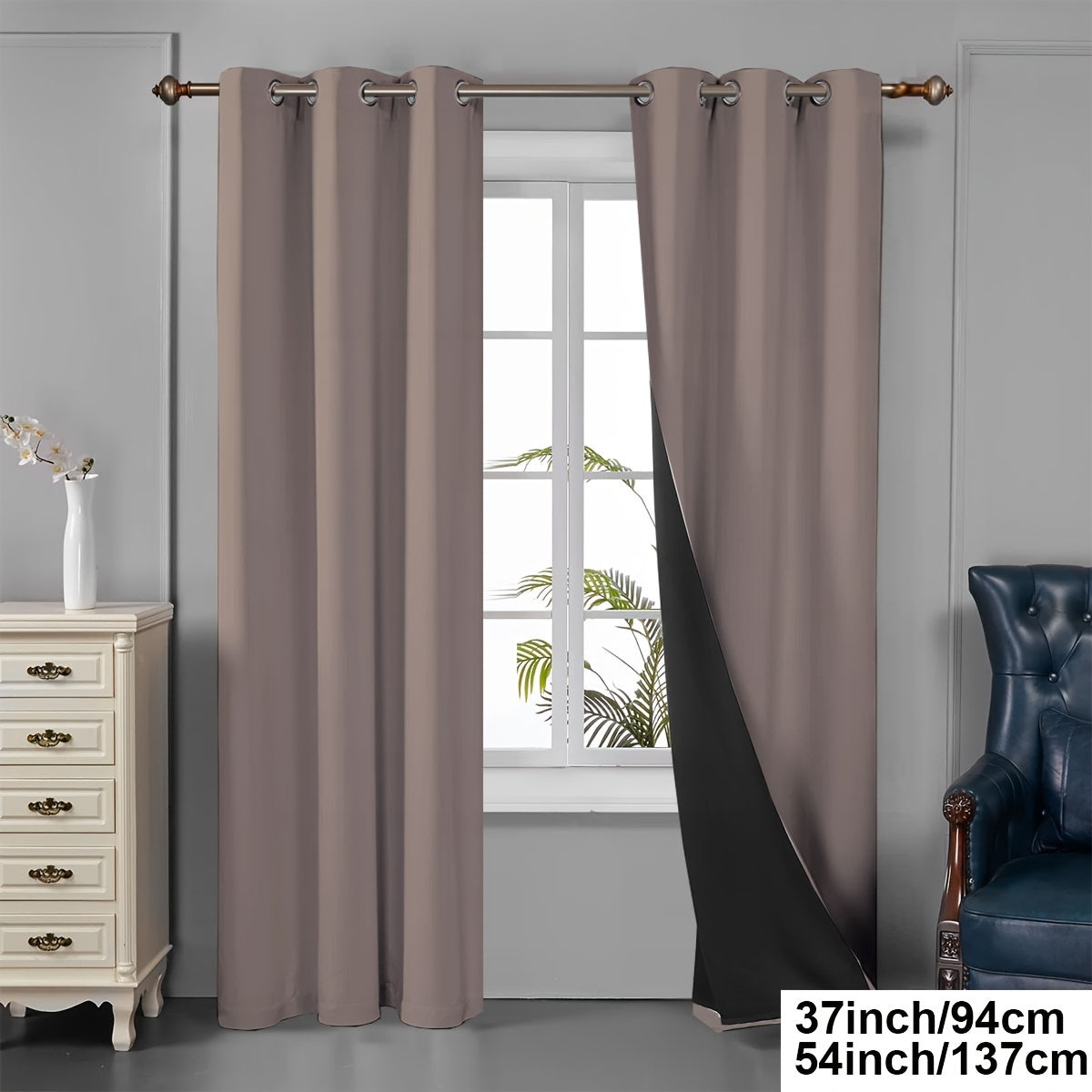 Tende oscuranti - 2 pezzi tende oscuranti con occhielli, protezione UV e isolamento termico