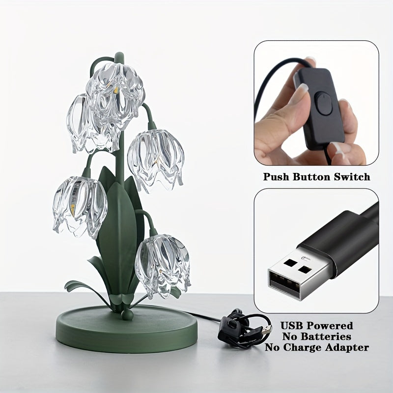BellBloom - Elegante Bellflower LED Tafellamp