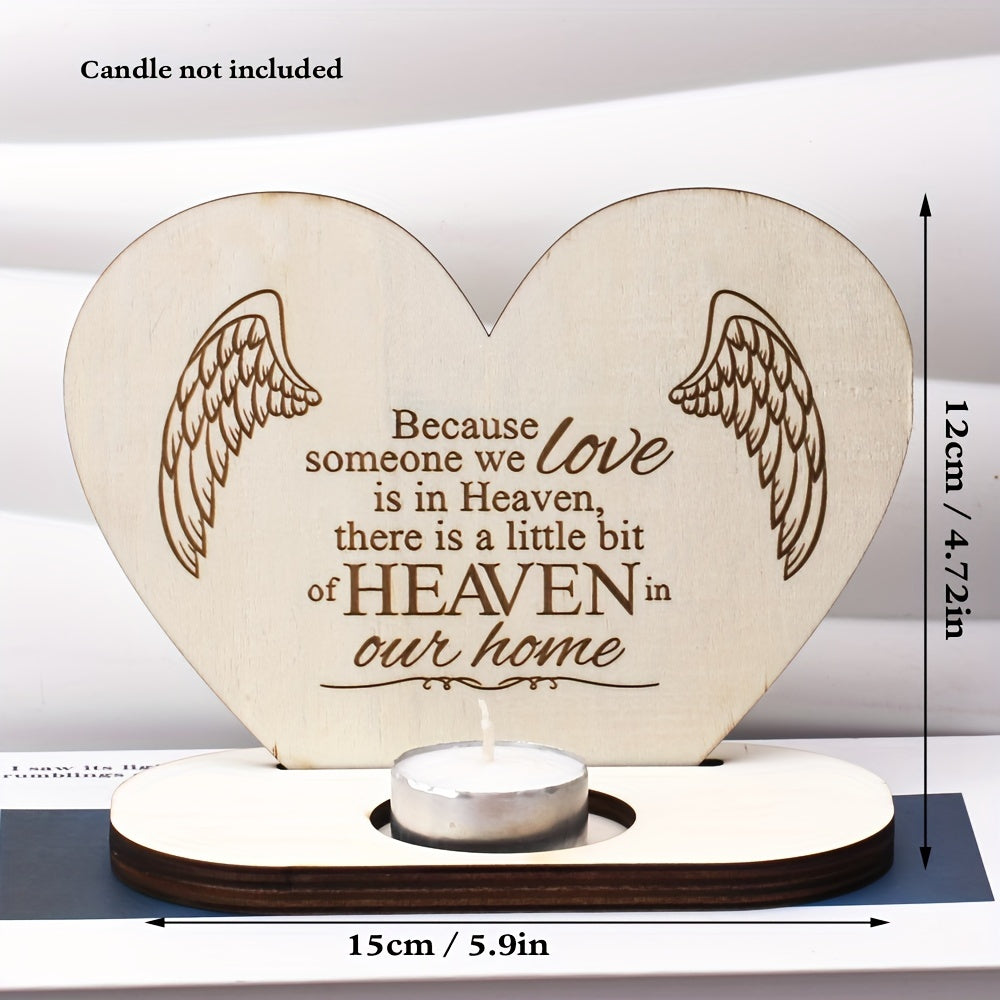 Houten Hart Kaarshouder - Kerstdecoratie & Familieherinnering