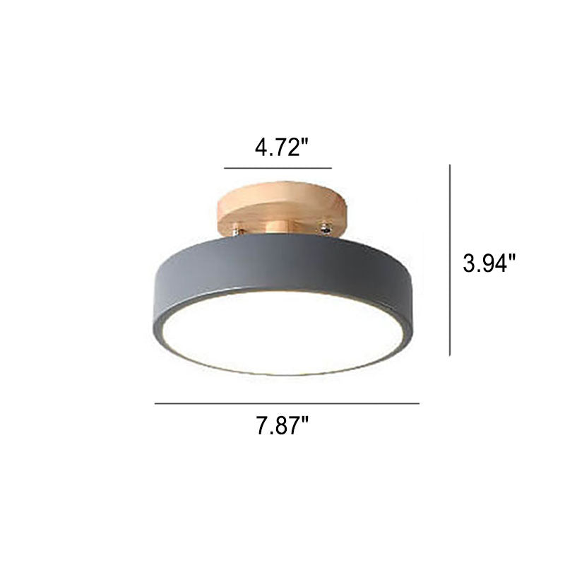 Scandinavian Style Round LED Semi-Recessed Ceiling Lamp