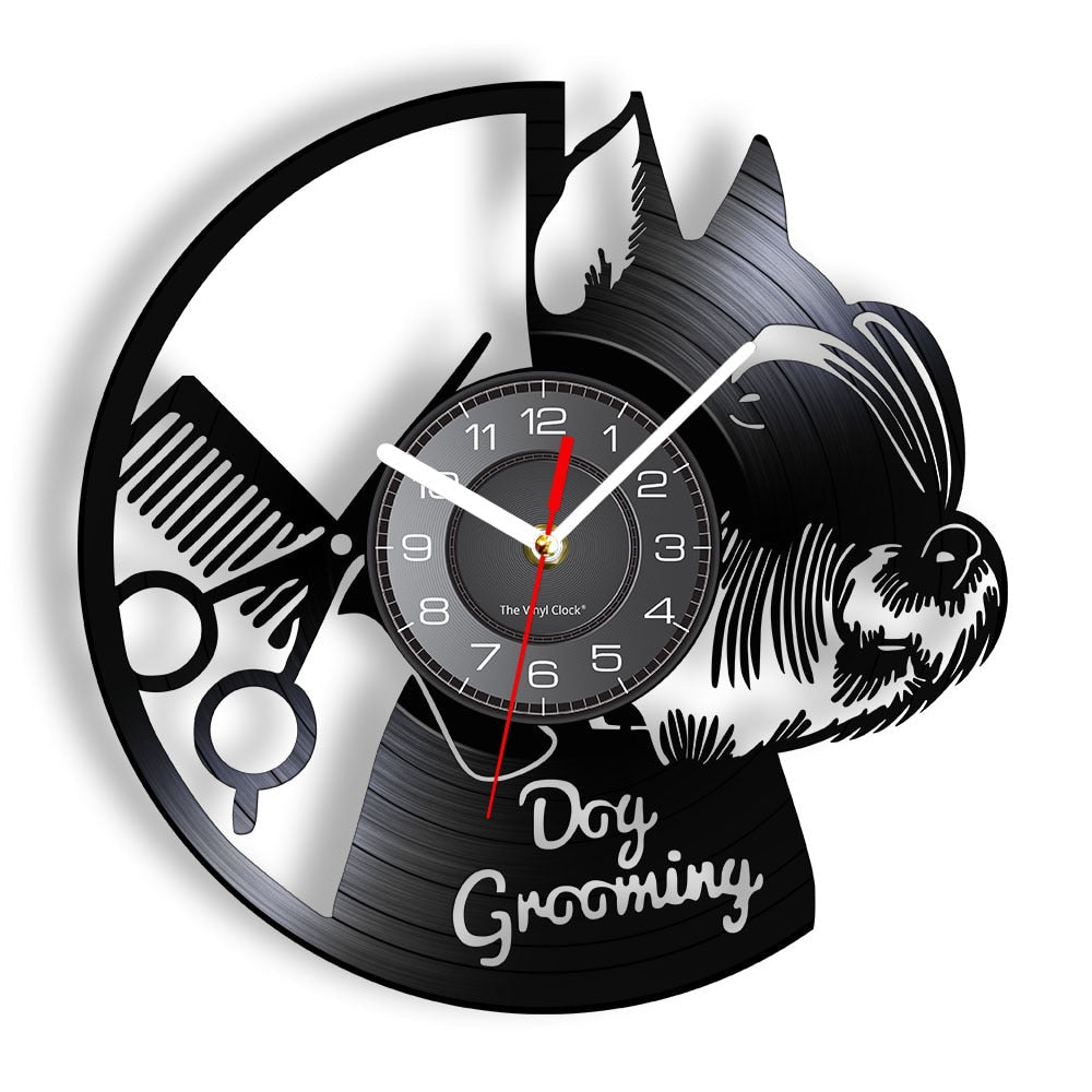 Dog Salon Vinyl Wall Clock