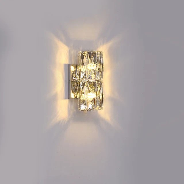 CrystalLuxe - Lámpara de pared real para dormitorio