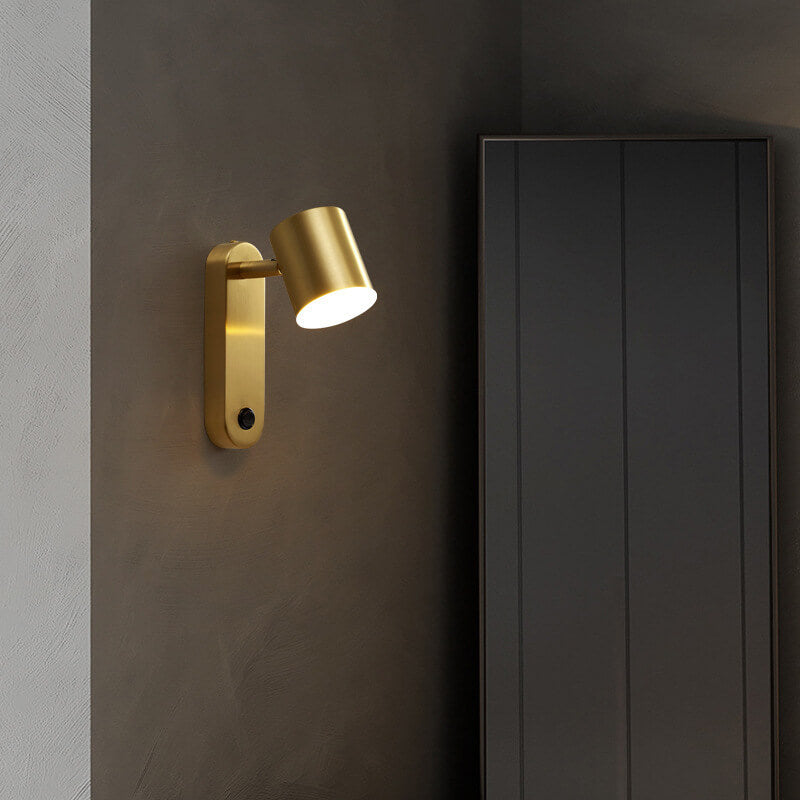 Lámpara de pared LED cilíndrica minimalista moderna con cobre