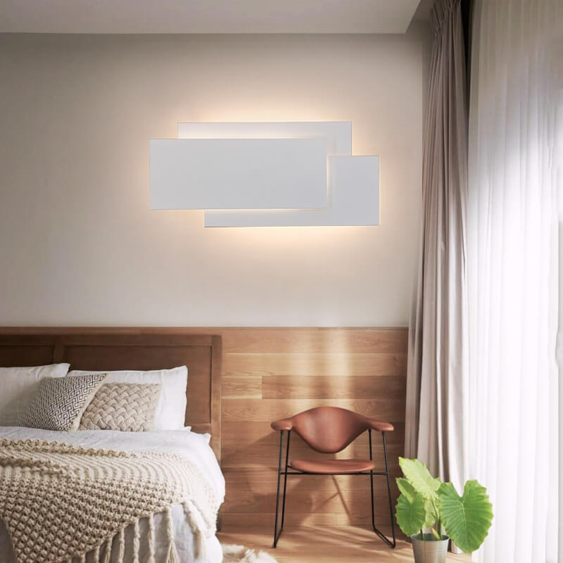 Lámpara de pared LED apilada, cuadrada y minimalista de aluminio