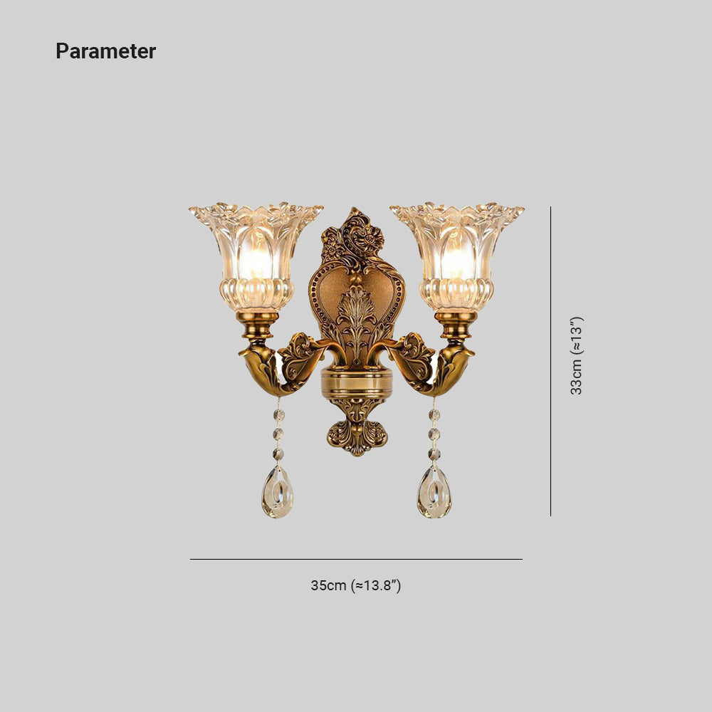 Félicie Vintage Wall Lamp - Indoor - Two Lamps - Gold - Bedroom/Living Room - Metal