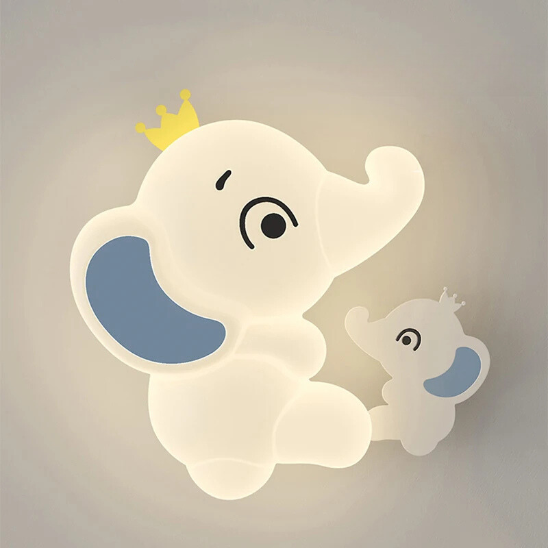 SavanneKids - Lámpara de varita de dibujos animados con motivo de animales para habitación infantil
