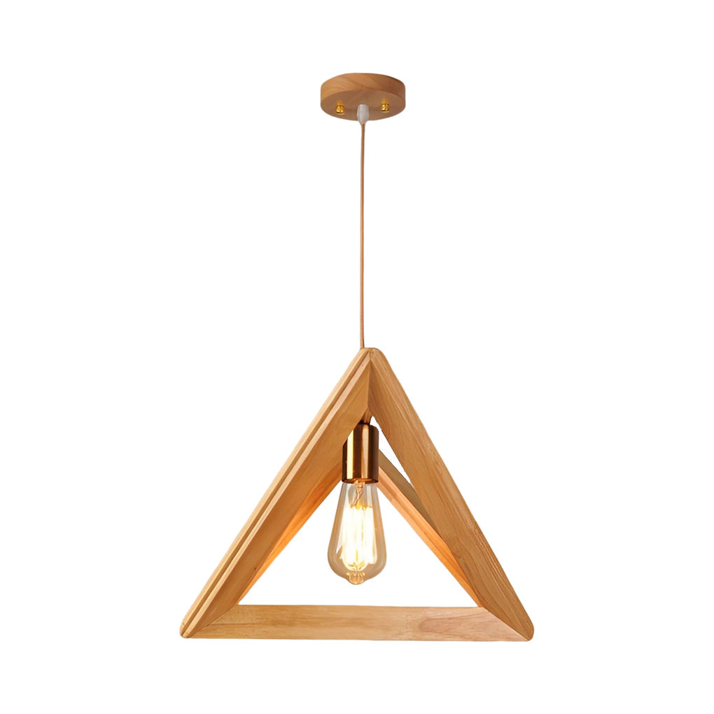 NordicFrame - Lampada a sospensione scandinava con struttura in legno dal design geometrico