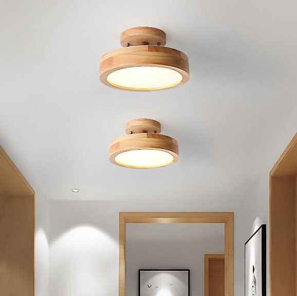 Scandinavian Style Round LED Semi-Recessed Ceiling Lamp