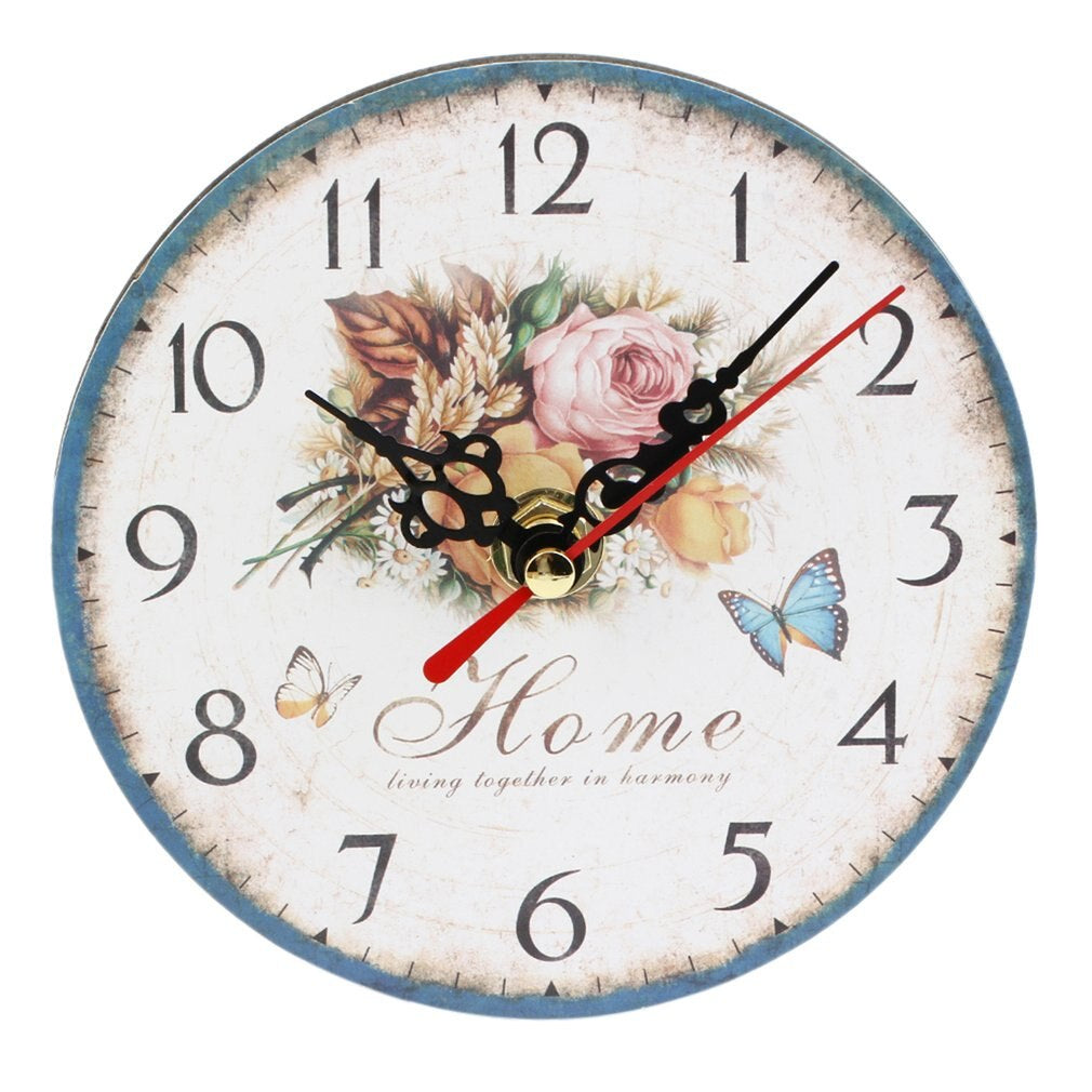 Flower Butterfly Wall Clock