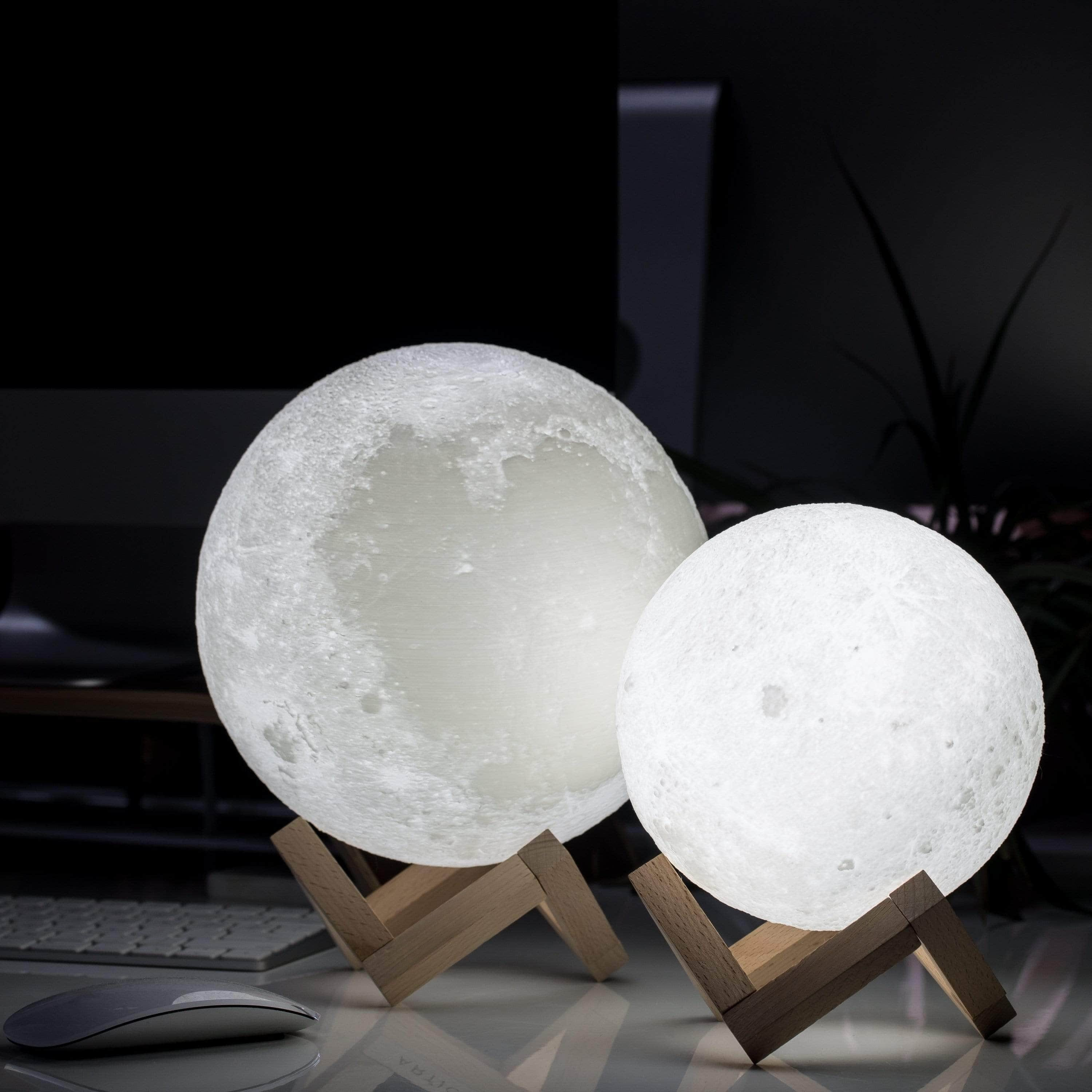 LunarGlow - Lámpara de luna inalámbrica con detalle 3D