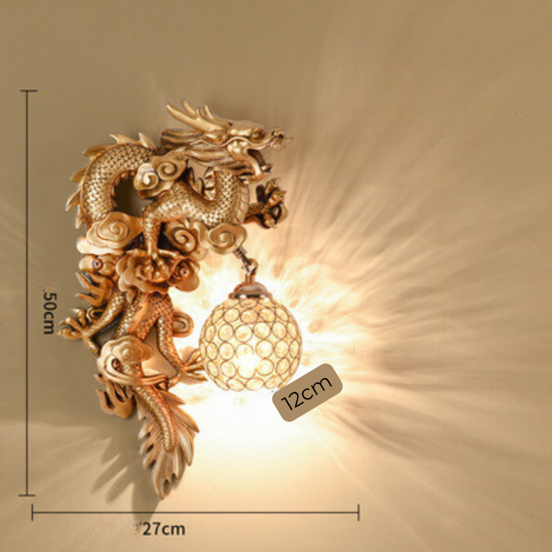 LuxeFlame - Lampada da parete Draken Phoenix | Illuminazione LED mistica