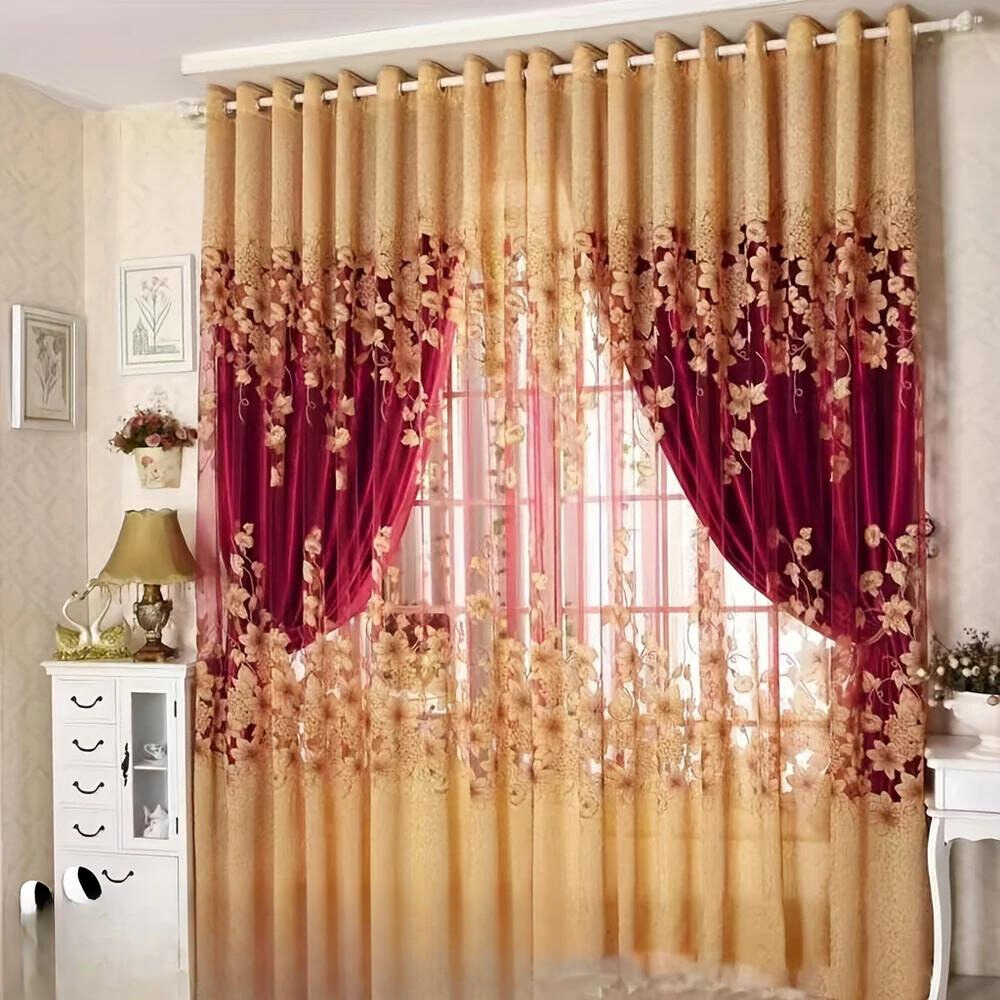 Tenda oscurante in stile europeo - Jacquard a doppio strato per camera da letto e soggiorno