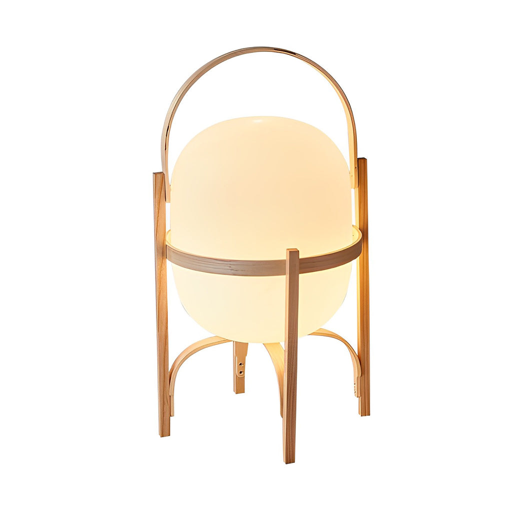 Lámpara de mesa portátil de 1 luz con pantalla de vidrio