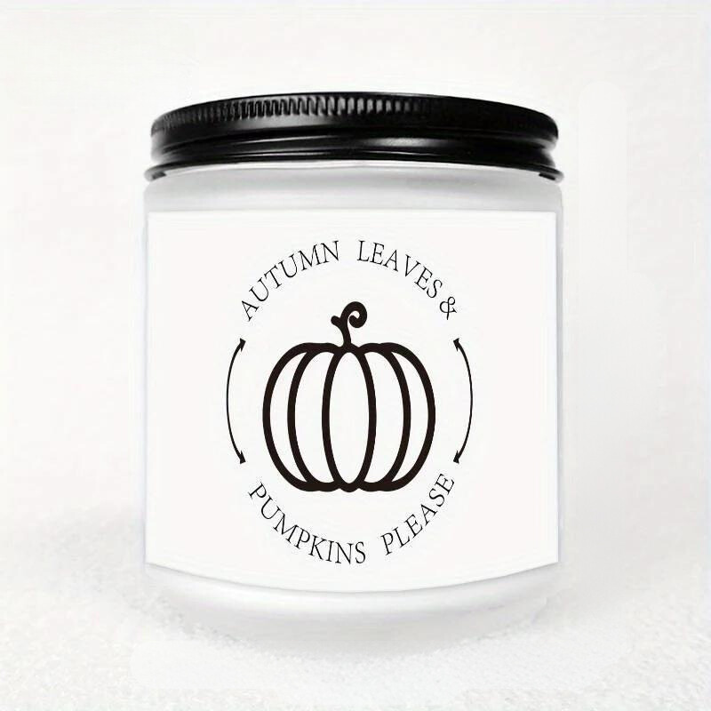 Candela profumata Foglie d'autunno e Zucche - Barattolo di vetro con coperchio, Aromaterapia stagionale senza elettricità