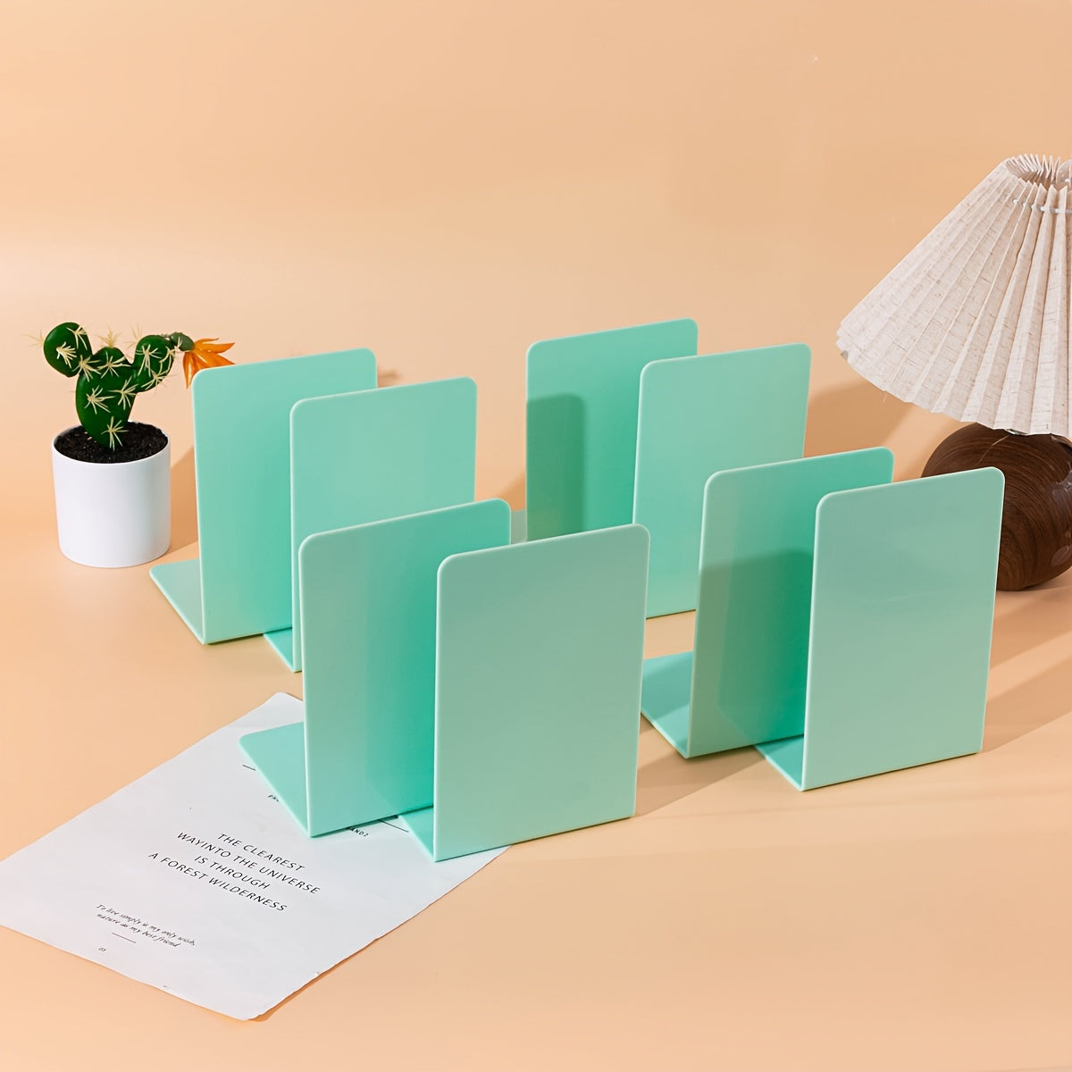 8-delige L-vormige Boekensteunen - Duurzaam PP Materiaal, Bureau- en Studentenorganizer