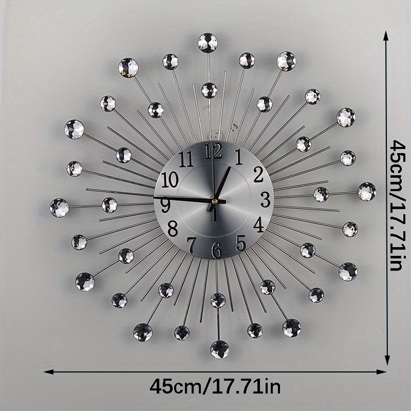 LuxeTime - Silent Wall Clock with Crystal Accents
