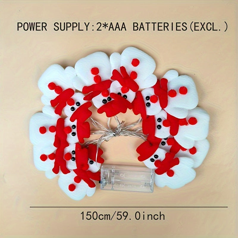 SnowGlow - LED Plush Snowman Light Garland 1.5 Meter