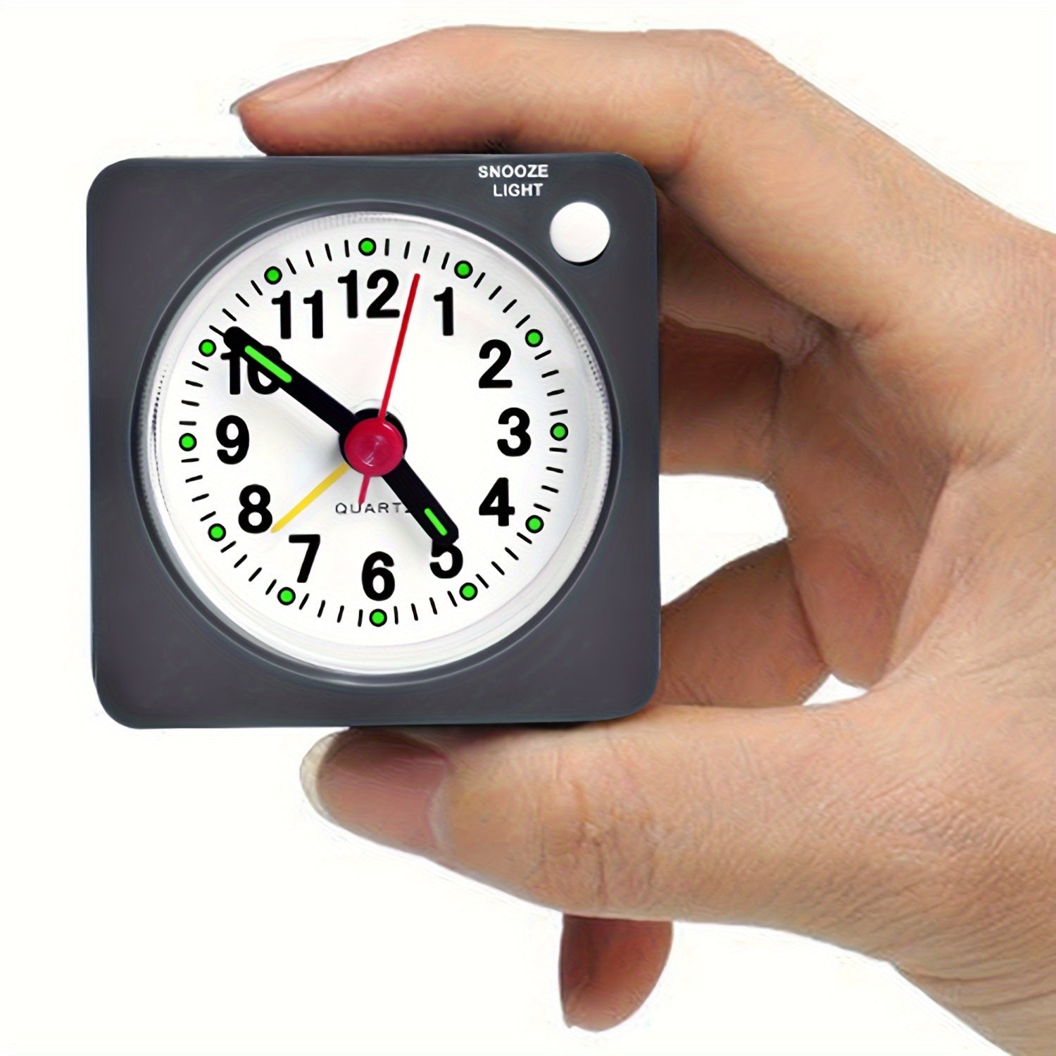 TravelSquare - Orologio da viaggio compatto con funzione snooze e luce notturna
