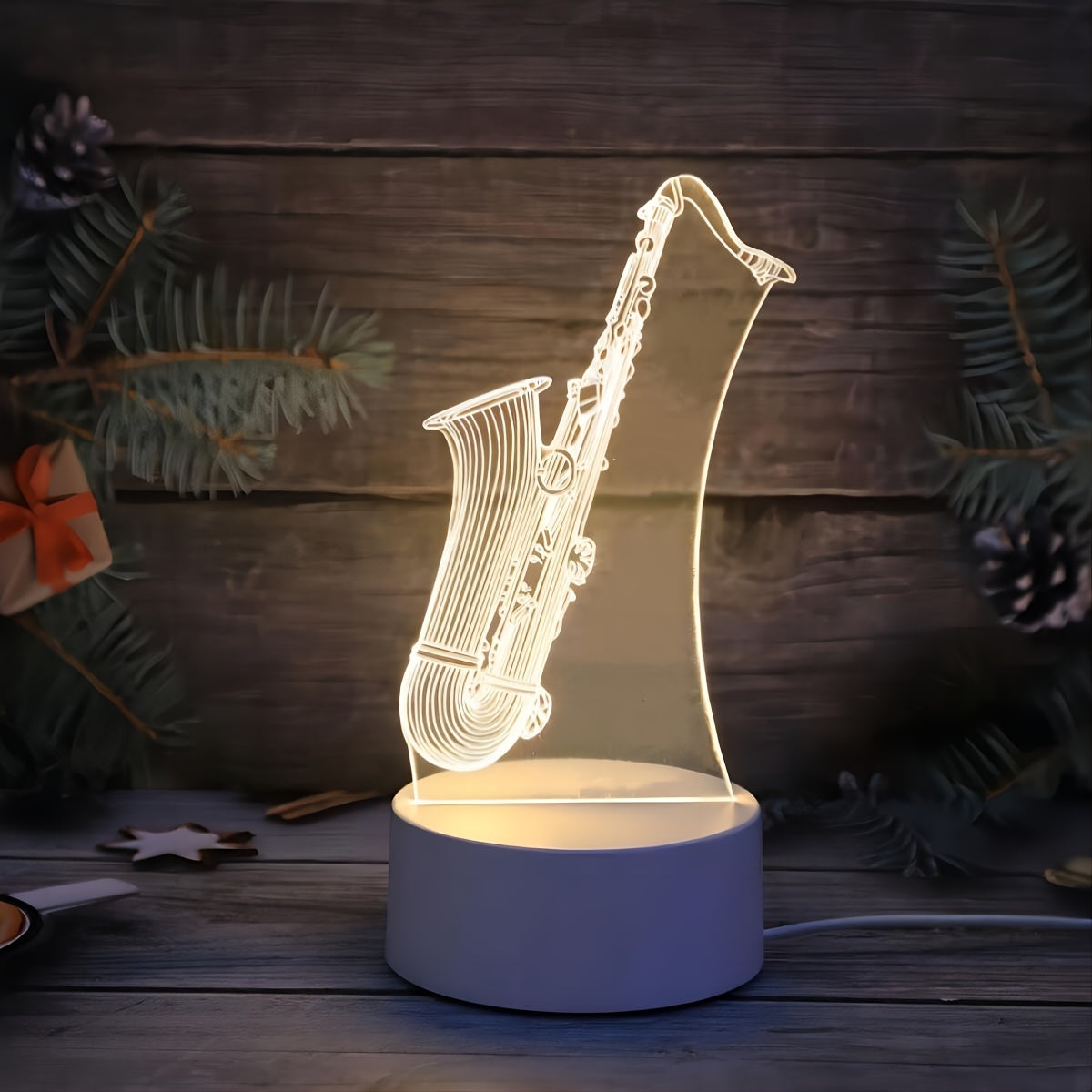 SaxGlow - 3D Saxofoon LED Nachtlamp, USB-Aangedreven Tafellamp