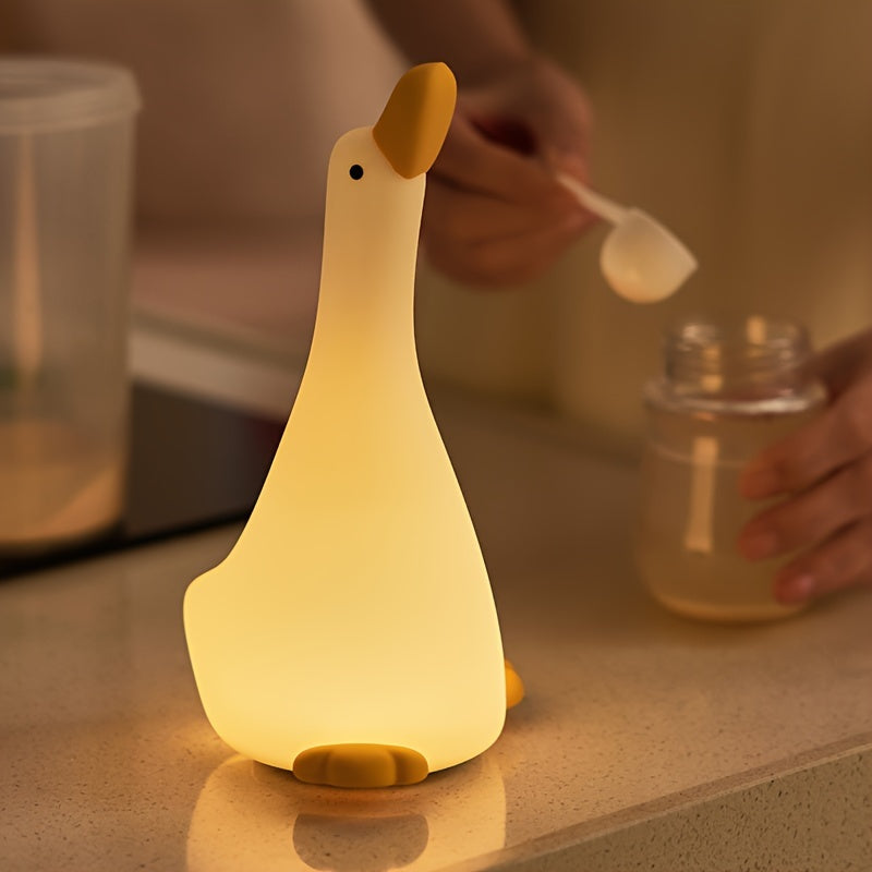 DreamDuck - Lámpara nocturna de silicona con sensor táctil recargable por USB y 3 niveles de brillo