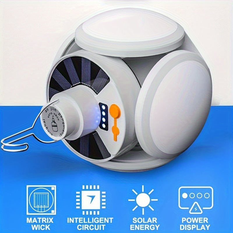 SolarFold - Portable USB Rechargeable LED Camping Lamp, Ideal