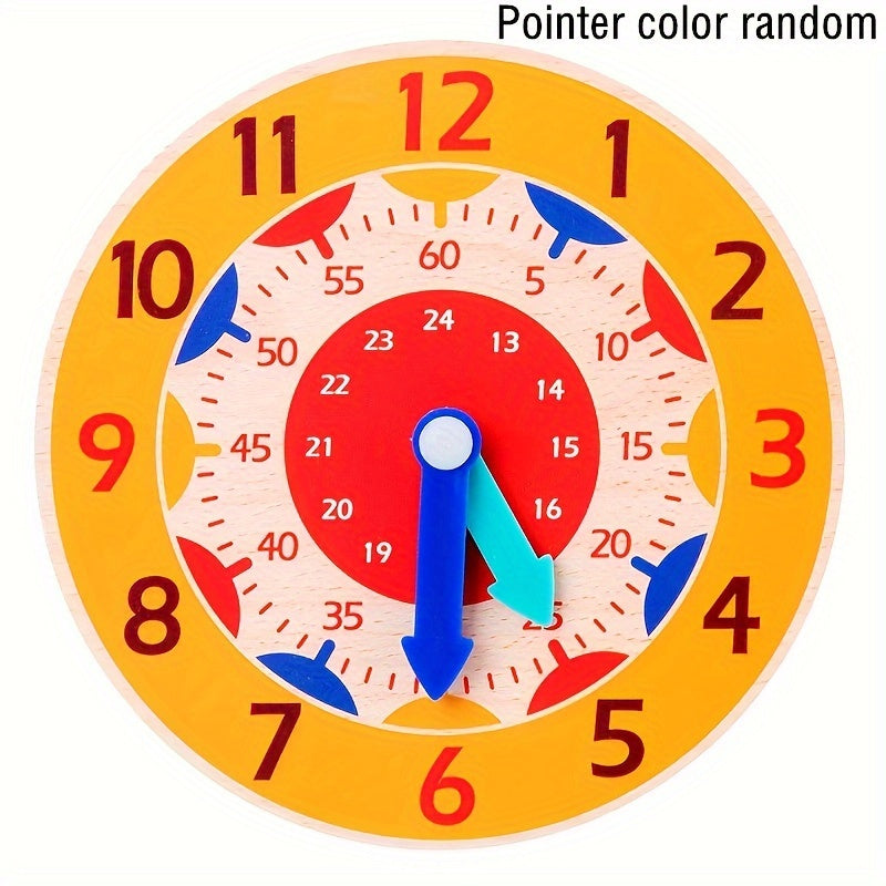 Houten Educatieve Klok - Speelklok voor Kinderen om de Tijd te Leren, Perfect voor Kerst- en Halloween Cadeaus