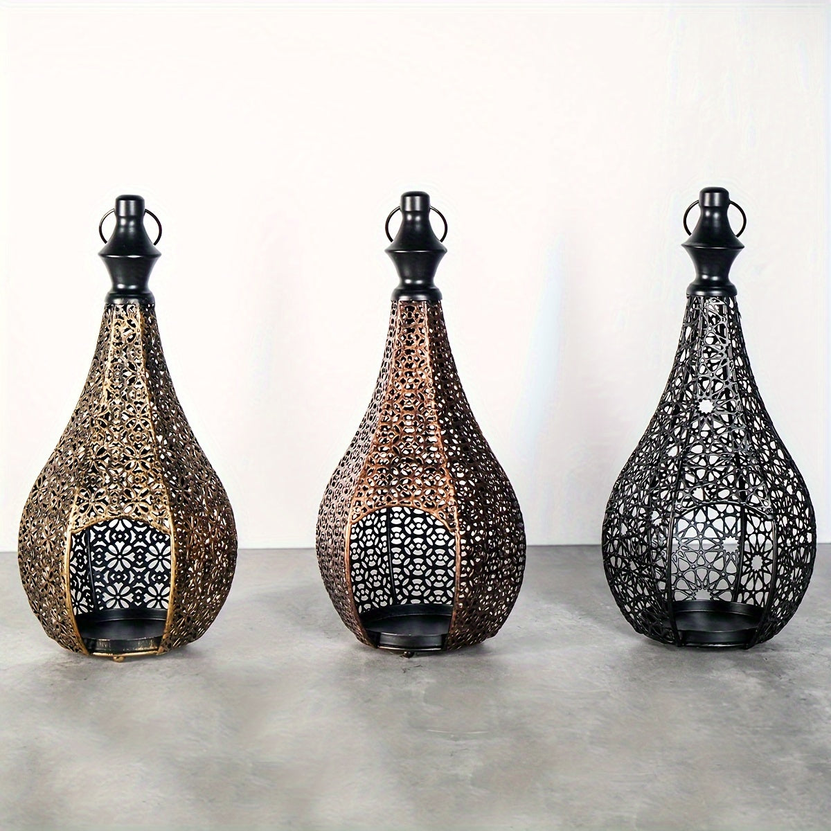 Marokkaanse metalen lantaarn kaarshouder