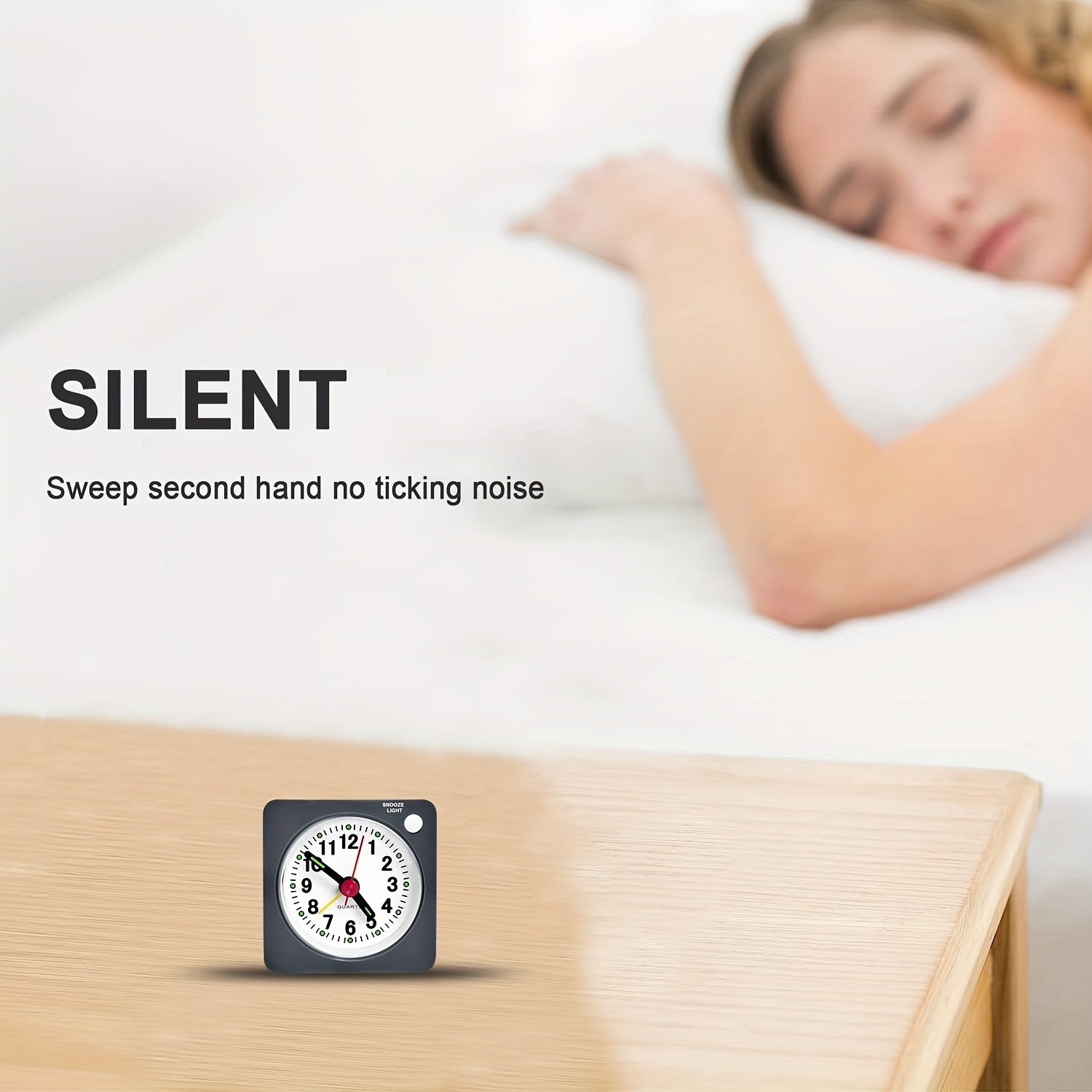 TravelSquare - Compacte Reisklok met Snooze en Nachtlampje