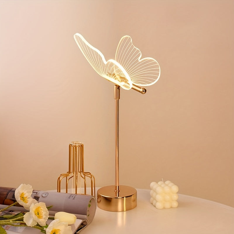 LumiButterfly - Lámpara de mesa con forma de mariposa alimentada por USB, lámpara nocturna LED artística