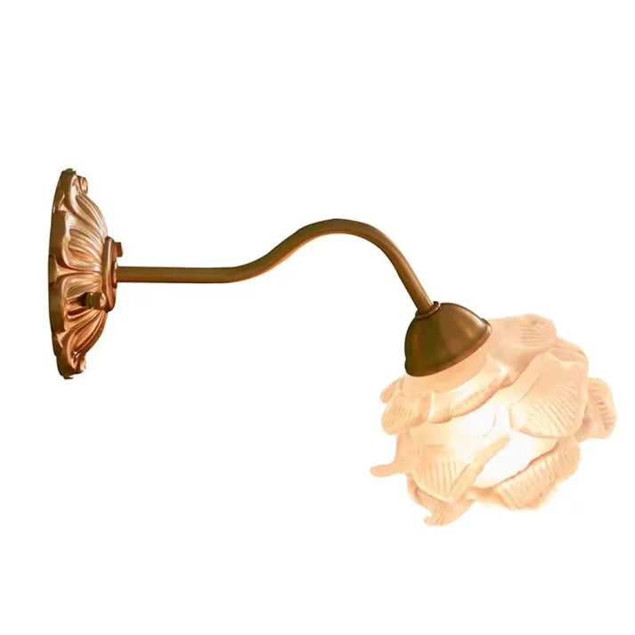 BlossomGlow – Vintage Koper Bloemblad Wandlamp