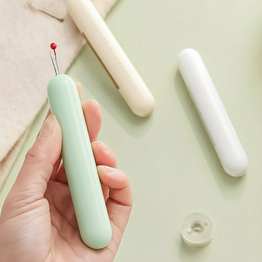 2-in-1 Needle Threader Seam Ripper Tool for Effortless Sewing 1