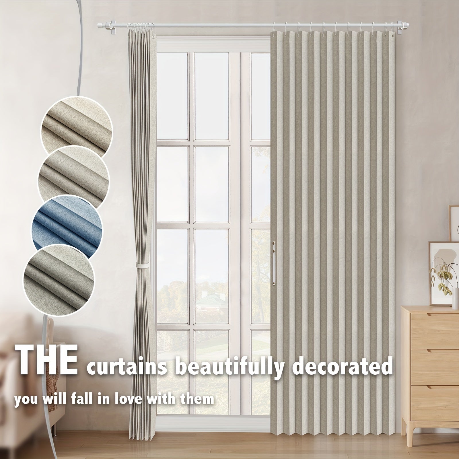 Tende a Pacchetto Oscuranti Classiche - Tende Plissé a Righe per Camera da Letto e Porte