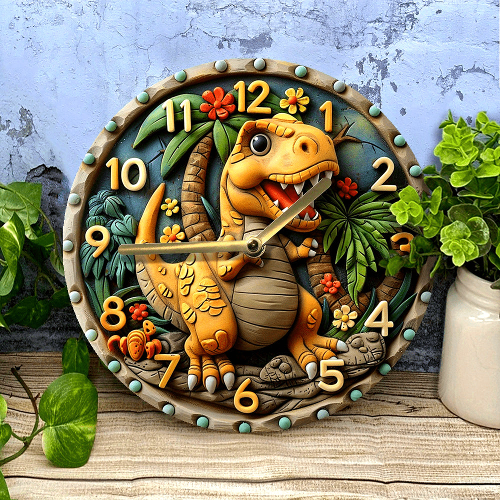 DinoTime - Playful Dinosaur Wall Clock